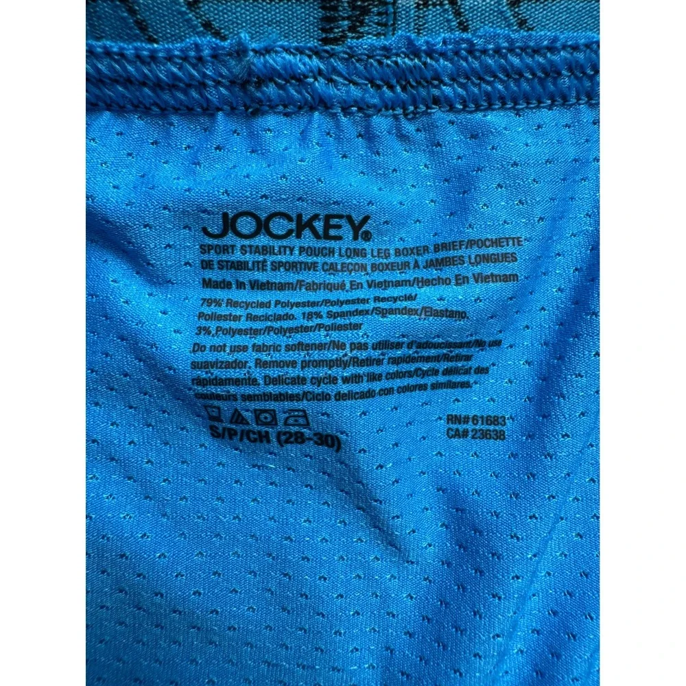 Jockey Sport Stability Pouch Mens Long Leg Boxer Briefs Blue Small 9 Inch Inseam